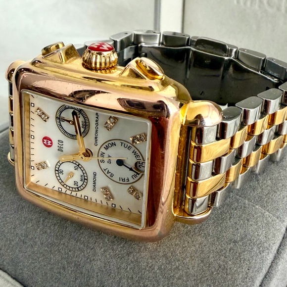 👑✅PRICE FIRM✅ Beautiful MICHELE Signature Mid Deco 29mm Bracelet Watch - Picture 4 of 17